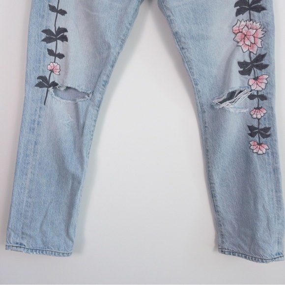 Citizens of Humanity Emerson Slim Jeans Embroidered Distressed Rock On Roses - Picture 5 of 16